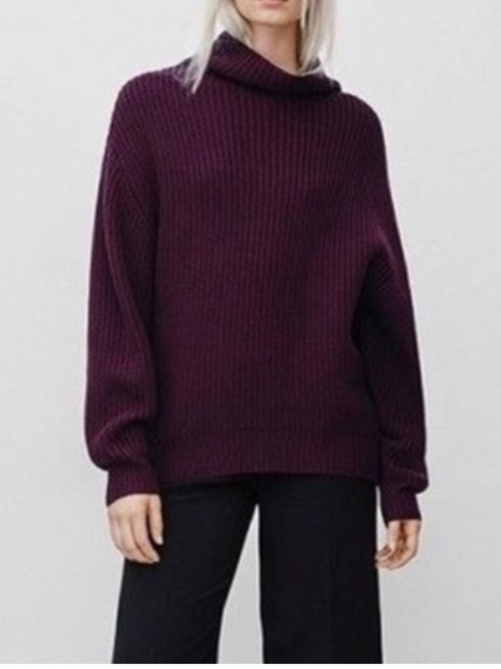 Wilfred Aritzia Montpellier Maroon Merino Wool Sweater Size Large - Picture 8 of 10